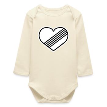 Full throttle heart against speed limit - Baby Organic Long-Sleeved Bodysuit - soft Ecru - Front