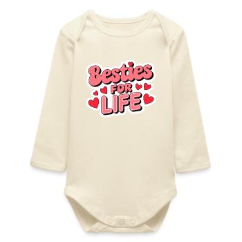 besties for life Galentine’s Day 2026 - Body bébé manches longues biologique - écru doux - Devant