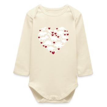 I Love Dinosaurs - Baby Organic Long-Sleeved Bodysuit - soft Ecru - Front