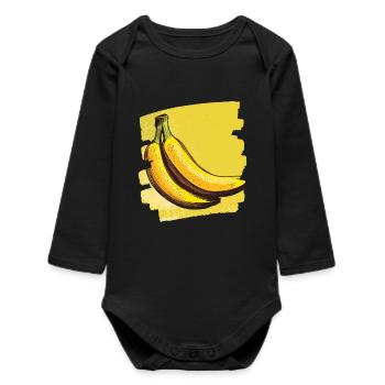 Banana - Baby Organic Long-Sleeved Bodysuit - black - Front