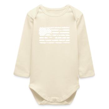 Bicycle American Flag - Baby Organic Long-Sleeved Bodysuit - soft Ecru - Front