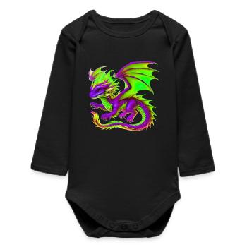 Dragon - Baby Organic Long-Sleeved Bodysuit - black - Front