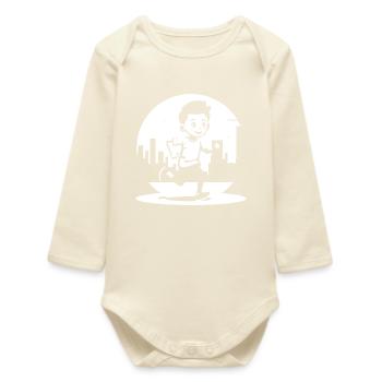 Marathon Boy - Baby Organic Long-Sleeved Bodysuit - soft Ecru - Front