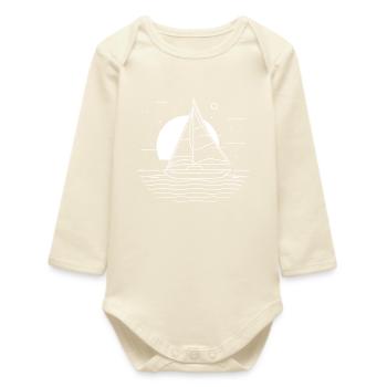 Sailing Drawing - Baby Organic Long-Sleeved Bodysuit - soft Ecru - Front