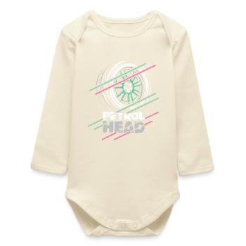 Petrolhead – Motorsport & Tuning Rim Design - Baby Organic Long-Sleeved Bodysuit - soft Ecru - Front