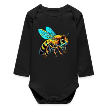 Bee - Baby Organic Long-Sleeved Bodysuit - black - Front