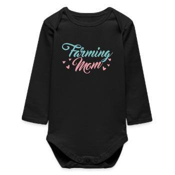 Farmer's wife mom - Baby Organic Long-Sleeved Bodysuit - black - Front