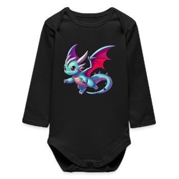 Dragon - Baby Organic Long-Sleeved Bodysuit - black - Front