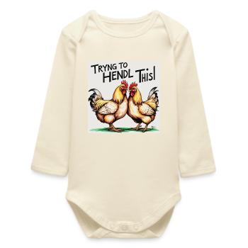 Poulets « Essayer de faire ça » - Body bébé manches longues biologique - écru doux - Devant