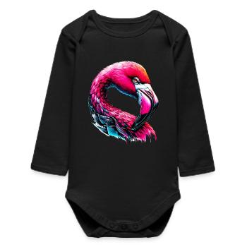 Flamant - Body bébé manches longues biologique - noir - Devant