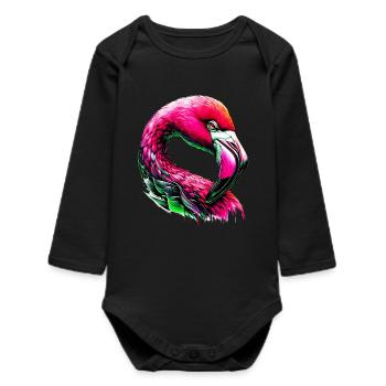 Flamant - Body bébé manches longues biologique - noir - Devant