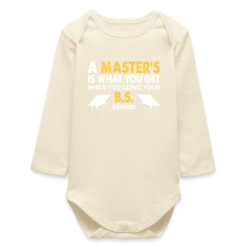 Citation drôle de cadeau de victoire pour le diplôme de Master - Body bébé manches longues biologique - écru doux - Devant
