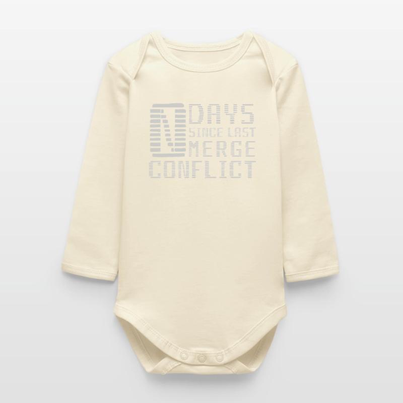 Merge Conflict Software Developer Developer geek Baby Organic Long-Sleeved Bodysuit