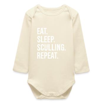 Eat Sleep Sculling Repeat - Baby Organic Long-Sleeved Bodysuit - soft Ecru - Front