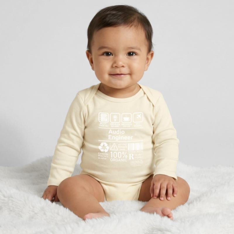 Audio Engineer multi tasking problem solving Baby Organic Long-Sleeved Bodysuit