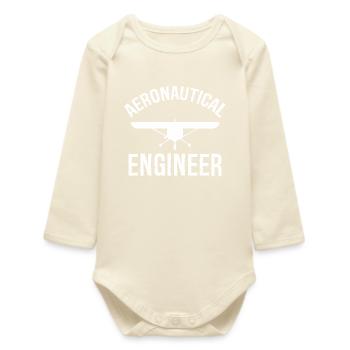 Aeronautical Engineer - Baby Organic Long-Sleeved Bodysuit - soft Ecru - Front