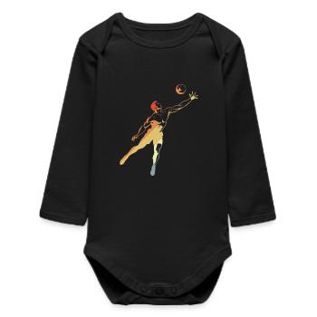 Joueurs de volley-ball vintage - Body bébé manches longues biologique - noir - Devant