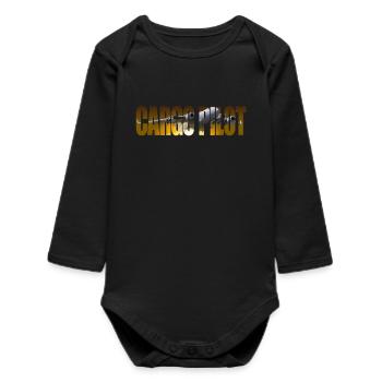 Cargo pilot C-17 - Baby Organic Langarmbody - Schwarz - Vorne