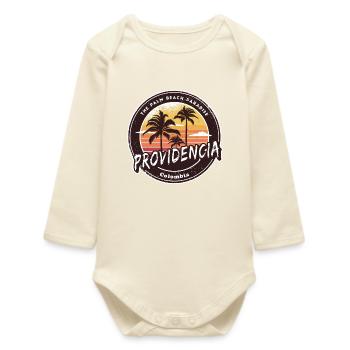 Providencia Palmen Strand Design - Baby Organic Langarmbody - Natur - Vorne