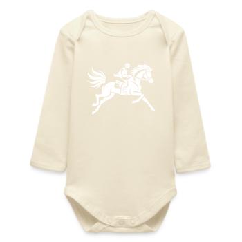 Cavalier et cheval - Body bébé manches longues biologique - écru doux - Devant