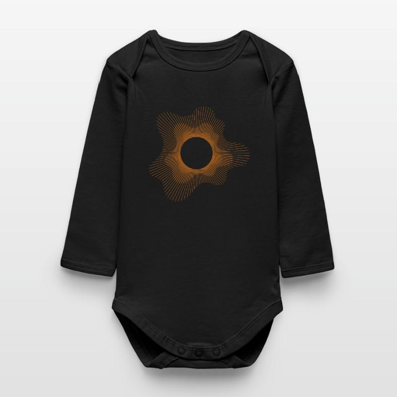 Solar Eclipse Geometric Design Baby Organic Long-Sleeved Bodysuit