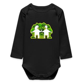 couple and green life - Baby Organic Long-Sleeved Bodysuit - black - Front