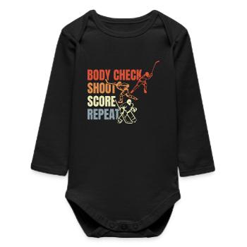 Le dicton du hockey sur glace - Body bébé manches longues biologique - noir - Devant