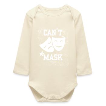 Can't Mask Today – Neurodivergent Energy Drain - Baby Organic Long-Sleeved Bodysuit - soft Ecru - Front