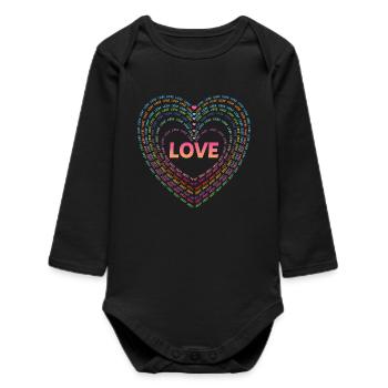 Love. - Baby Organic Long-Sleeved Bodysuit - black - Front
