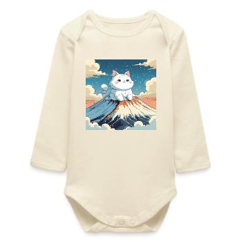Fuji Kitten - Baby Organic Long-Sleeved Bodysuit - soft Ecru - Front