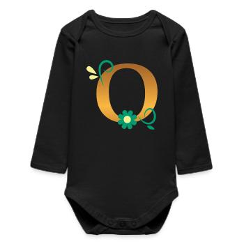 O - Baby Organic Long-Sleeved Bodysuit - black - Front