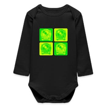 Turntable Style - Baby Organic Long-Sleeved Bodysuit - black - Front