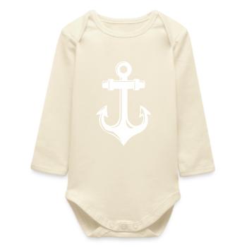 Cruise Ship trip - Baby Organic Long-Sleeved Bodysuit - soft Ecru - Front