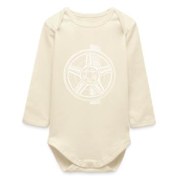 Technical Drawing Wheel Rim in Sketch Style - Baby Organic Long-Sleeved Bodysuit - soft Ecru - Front
