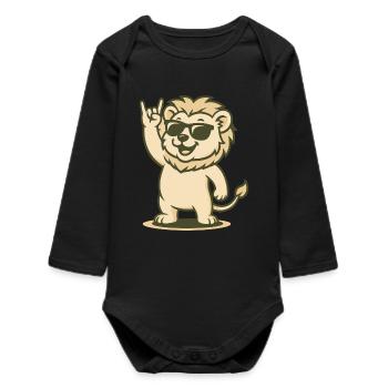 Rock 'n' Roar - Baby Organic Long-Sleeved Bodysuit - black - Front