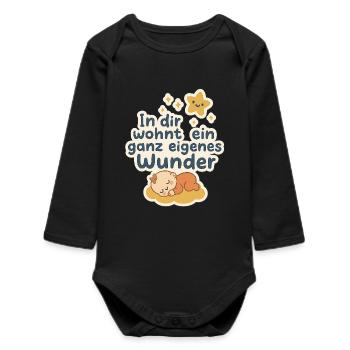 In dir wohnt ein Wunder – Baby Geschenk - Baby Organic Langarmbody - Schwarz - Vorne