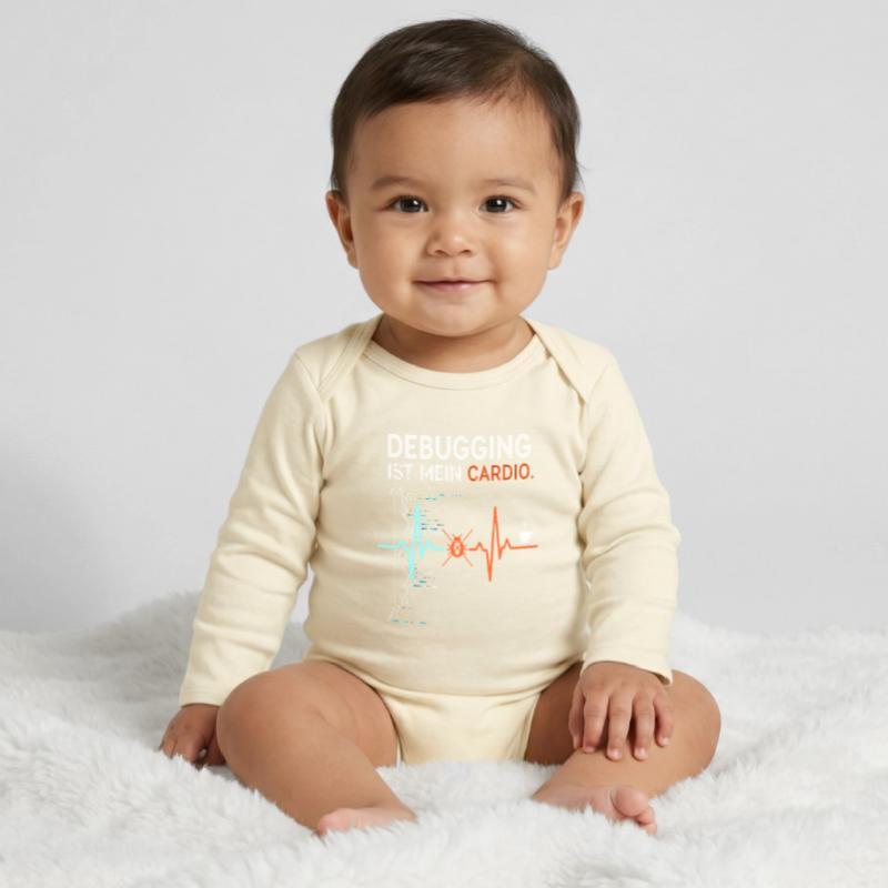 Debugging is my cardio - computer nerd Baby Organic Long-Sleeved Bodysuit