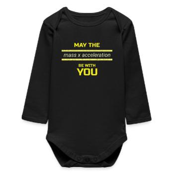 The Force is Strong with Physics - Baby Organic Long-Sleeved Bodysuit - black - Front