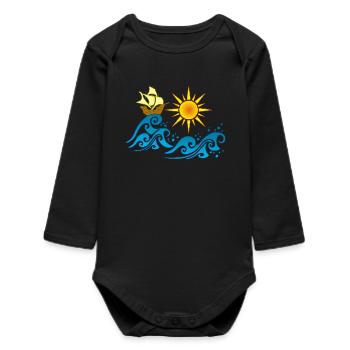 Journey to a better world - Baby Organic Long-Sleeved Bodysuit - black - Front