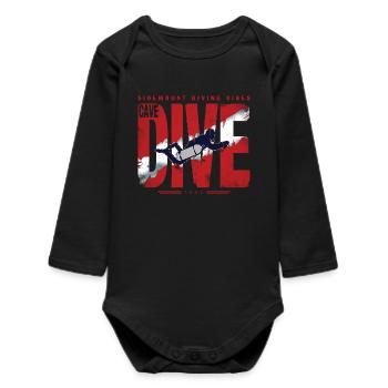 Plongée Cave Diver Graphique - Body bébé manches longues biologique - noir - Devant