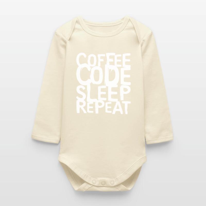 coffee code Programmer - Computer Science Work Logo Baby Organic Long-Sleeved Bodysuit