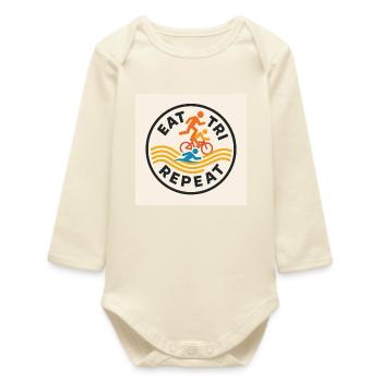 EAT TRI REPEAT - Baby Organic Long-Sleeved Bodysuit - soft Ecru - Front