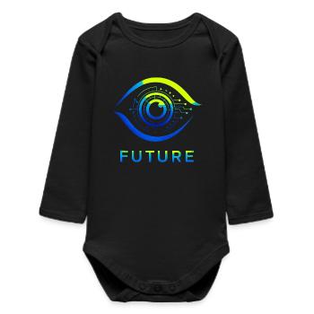 Futuristischer Kreis Technologie Design - Baby Organic Langarmbody - Schwarz - Vorne