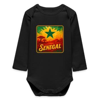 Senegalische Legende Design - Baby Organic Langarmbody - Schwarz - Vorne
