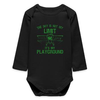 T-shirt Sky is Not My Limit Playground - Body bébé manches longues biologique - noir - Devant