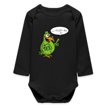 Smart bird - Baby Organic Long-Sleeved Bodysuit - black - Front
