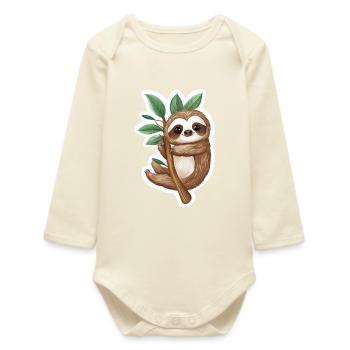 Faultier - Baby Organic Langarmbody - Natur - Vorne