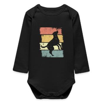 Dog Drawing - Baby Organic Long-Sleeved Bodysuit - black - Front
