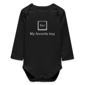 ESC Key Shirt – Favorite Button for Nerds & Geeks - Baby Organic Langarmbody - Schwarz - Vorne