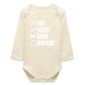Eat Sleep Dogs Repeat - Baby Organic Langarmbody - Natur - Vorne